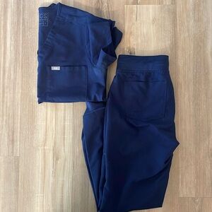 Figs Navy Blue Scrub Set